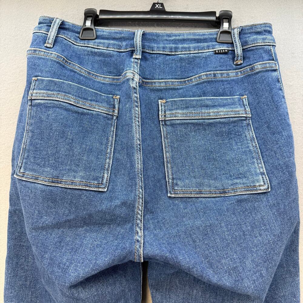 Risen Jeans Women's 13/31 Blue Patch Pocket Cargo Jeans EUC - Picture 3 of 14